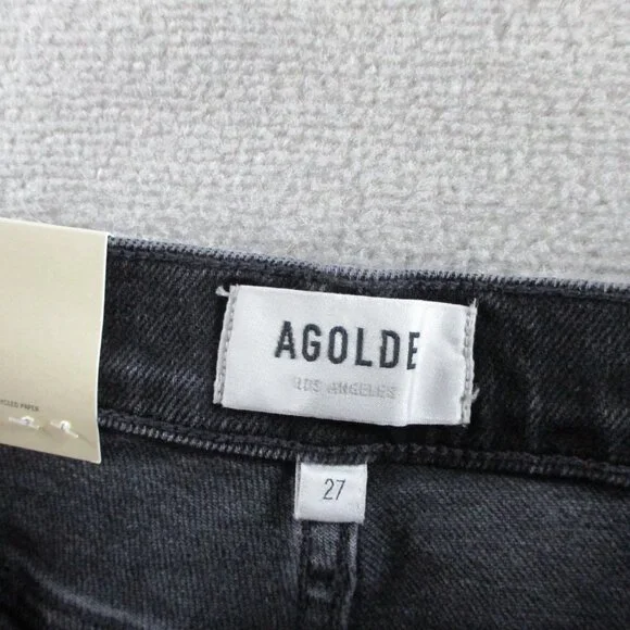Agolde Jeans Womens 27 Black Denim Nico High Rise Slim Boot Hotline NWT $218 - Picture 10 of 15